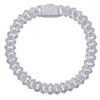 Chokers Iced Out Bling 19mm Baguette CZ Schwere klobige kubanische Gliederkette Halskette Silber Farbe 5A Zirkon Choker Hip Hop Männer Frauen Schmuck283r