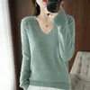 Women's Sweaters Autumn Winter cashmere Woman V-Neck Pullover Lace collar Hollow Design Casual Knitted Tops Cashmere Female 221109