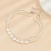 Choker Coin Pearl Drie Strand Gelaagde Ketting Vrouwen Trendy Chunky Chokers Mannen Verjaardagscadeau Voor Vriend Moeder