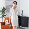 Vestido de duas peças feminino saia blazer de terno de caia