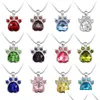 Hanger kettingen schattige ros￩gouden beer poot honden kat klauw hanger ketting sieraden bruiloft roze liefde voetafdruk cysatale drop levering n dhdkb