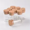 10 ml petit tube à essai avec bouchon en liège bouteilles d'épices en verre conteneurs pots bricolage artisanat bouteille en verre droit transparent DH9788