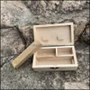 Other Smoking Accessories Wood Stash Box With Rolling Tray Natural Handmade Tobacco And Herbal Storage For Smoking Pipe Accessories Dhhef