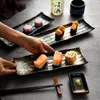 Tallrikar 11 tum kreativ stor rektangulär platta efterrätt japansk keramisk sushi -storlek platt fin bordsartiklar