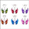 Pendant Necklaces Pendant Necklaces Charm Sier Rhinestone Crystal Butterfly Chain Necklace Drop Delivery Jewelry Pendants Dhi3F