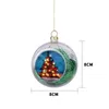 Sublimation 4 couleurs Pendentifs Transfert de chaleur thermique Patch Blnak de Noël Ornement transparent Floc Boule de Noël en plastique transparent Pendentif DIY Fret maritime A0013