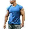 بدلات الرجال 2030 Zomer Nieuwe T-Shirt كمال الأجسام دبابة Mannen O-Hals Effen Kleur Sport Sport Mouwloos Shirt Mannelijke تمرين