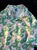 البلوزات النسائية الأمريكية قميص كامل طباعة القميص القصير المكون بتصميم متخصصة هونغ كونغ النكهة الأزهار الأزهار العطلة في هاواي