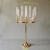 9 huvuden Metal Candlestick Candelabra Candle Holders Stands Wedding Table Centerpieces Flower Vases Road Party Decoration