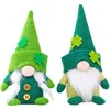 Plüsch-Elfen-Dekorationen, grüne Hut-Puppe, gesichtslose ältere Menschen, irisches Festival, Glücksklee, hängende Ornament-Dekorationen, CPA4456
