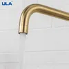 Kitchen Faucets ULA Brushed Gold Stainless Steel 360 Rotate Faucet Deck Mount Cold Water Sink Mixer Taps Torneira 221109
