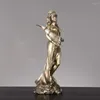 Dekorativa figurer Nordiska skulptur hartshantverk Blindad grekisk rikedomgudinna Fortuna Figurin Plouto Lucky Fortune Character Office Gift