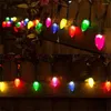 الأوتار في الهواء الطلق أضواء عيد الميلاد الشمسية C6 Strawberry String 50/100 LED Garden Fairy for Holiday Decor