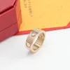 New fashion Stainless Steel 18k Gold Love Ring With Crystal For Woman Jewelry Rings Men Wedding Promise Rings Female Women Gift Engagement