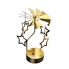 Candele in metallo rotante rotante spinner carosello tè leggero trasferimento del mulino a vento decorazione casa eleganza 221108