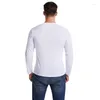 T-shirts pour hommes T-shirt col en V à manches longues basique couleur unie mode décontracté jogging haut de sport 3XL 12 couleurs au choix