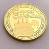 Grattis på födelsedagen Cake Commemorative Coin Silver Plated Blessing Lucky Replica Coins Souvenir Mother's Day Gifts Collection