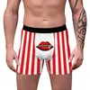 Underpants Boxershorts Men Anime Print Black High Quality Mid-waist Elastic Sexy Breathable Briefs Big Size Male Shorts