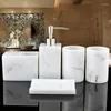 Badaccessoireset Resin Badkamer Vijfkoppig Was Square Sets Opslag Toiletartikelen Accessoires Mondwaterbeker