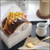 Pudełka na lunch torebki 50pcs torby opakowaniowe i opakowanie papier gęsty jajko tostowe chleb śniadaniowy Taca oleju burger 201015