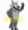 Gray Wolf Long Fur Plush Wolf Mascot Costume volwassen stripfiguur Outfit Publiciteitscampagne Voetgangersstraat ZZ7920