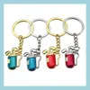 Keychains Lanyards 4 Colors Golf Keychain Cute 2D Simation Golfss Club Ball Tube Key Ring Golfs Gift Drop Delivery Fashion Accessor Dhe2A