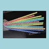 Drinking Straws Wholesale100Pcs Reusable Biodegradable Distored Color Beverage Hard Plastic Stripe Drinking Sts Drop Delivery Home G Dhtjf