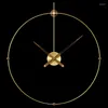 Duvar Saatleri Büyük Saat Modern Tasarım Metal Saatleri Ev Dekoru Altın Oturma Odası Dekorasyon Lüks Ahşap İşaretçi