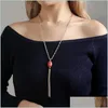 Anhänger Halsketten Doppelseitige Acryl Anhänger Halskette Temperament Schmuck Kostüm Pullover Kette Drop Lieferung Halsketten Anhänger Dhmsf