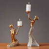 Candle Holders Nordic Romantic Decoration Golden Retro Light Luxury Home Dining Table light Dinner Props 221108