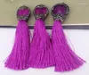 Pendant Necklaces 5pcs Silk Thread Tassels Natural Faceted Stone With Rhinestone Tassel For Jewelry Making