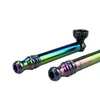 Cool Rainbow Tubi di vetro spesso Filtro a schermo d'argento Ciotola di metallo per tabacco a base di erbe Portatile Rimovibile Facile da pulire Tubo da fumo Handpipes Portasigarette DHL