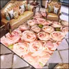 Tappeti Tappeto stampa 3D Tappeto fiore rosa Mticolor Rosa Rosso Matrimonio Antiscivolo Soggiorno Tappeto per ragazze grandi Casa T200111 Drop Delivery Dhxm0