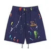 Men039sショーツアメリカンファッションブランドギャラリーdepts Handpainted Splash Printing Pure Cotton Terry Shorts Fog High Street 5p1271202