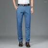 Jeans masculinos de alta qualidade Primavera/verão fino de pernas retas da fina