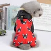 Hundkläder Pet Autumn och Winter Clothes Four-bened For Small S Fashion Printed Red Black Colors S-XXL Size Jackets 221109