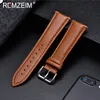 Fashion Leather Watchband Soft Material Watch Band Wrist Strap 22mm With Silver Stainless Steel Buckle