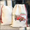 Christmas Decorations Blank Sublimation Santa Sacks Personalized Christmas Halloween Party Candy Gift Storage Bags With Dstring 29X3 Dhr1X