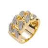 Yellow White Gold Plated Bling CZ Cuban Ring Men Women Hip Hop Ring for Party Wedding Jewelry Gift5736032