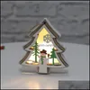 Décorations De Noël Noël Éclairé En Bois Pendentif Arbre Cloche Cadeau Étoile Conception Suspendus Joyeux Noël Ornement Drop Delivery Accueil Gar Dhmr6