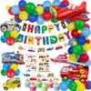 Przyjęcie świąteczne przyjęcie transportowe przyjęcie dekoracja samolot flaga aluminiowa membrana balon naklejka na urodziny dla dzieci garnitur urodzinowy