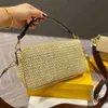 bolsos de paja bolsos de hombro de diseñador para mujer bolso de playa Classic Woven Baguette Fashion Messenger Crossbody Bag bolsos tote 220709