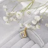 Campo de láminas Collar para mujeres Accesorios de boda Topacio Natural Géstita Costilla Pearl 925 Cadena de plata esterlina Ni071 Ni071
