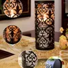 Bougeoirs Porte-table en fer noir Lanterne en métal Vintage Dîner romantique Marocain Farol Portavelas Chandelier