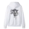 Men's Hoodies & Sweatshirts 3306 Slotted Angel Print Casual Spot Hooded Geometric Print Sweatshirt