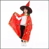 Party Hats Halloween Party Costuums Witch Mantus met hattrick of behandel Wizard Costume Accessories voor cosplay rekwisieten rollenspel drop dhxsa