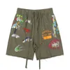 Men039sショーツアメリカンファッションブランドギャラリーdepts Handpainted Splash Printing Pure Cotton Terry Shorts Fog High Street 5p1271202