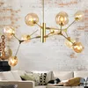 Lustres Modern Home Stores Lustre décoratif E27 Suspension en verre noir doré 110-240V