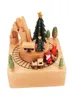 Obiekty dekoracyjne figurki karuzeli muzyczne drewniane ozdoby świąteczne obrotowy pociąg muzyczny dekoracja domowa akcesoria do prezentów urodzinowych Valentine '221108