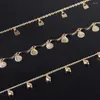 anklets 3 PCS/セットファッションゴールドアンクレットシェルロックボディチェーンレディースパーソナリティベルお祝いパーティージュエリーギフト卸売